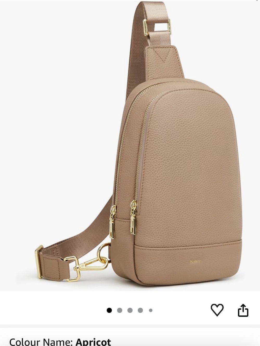 Kattee Apricot Leather Sling Bag